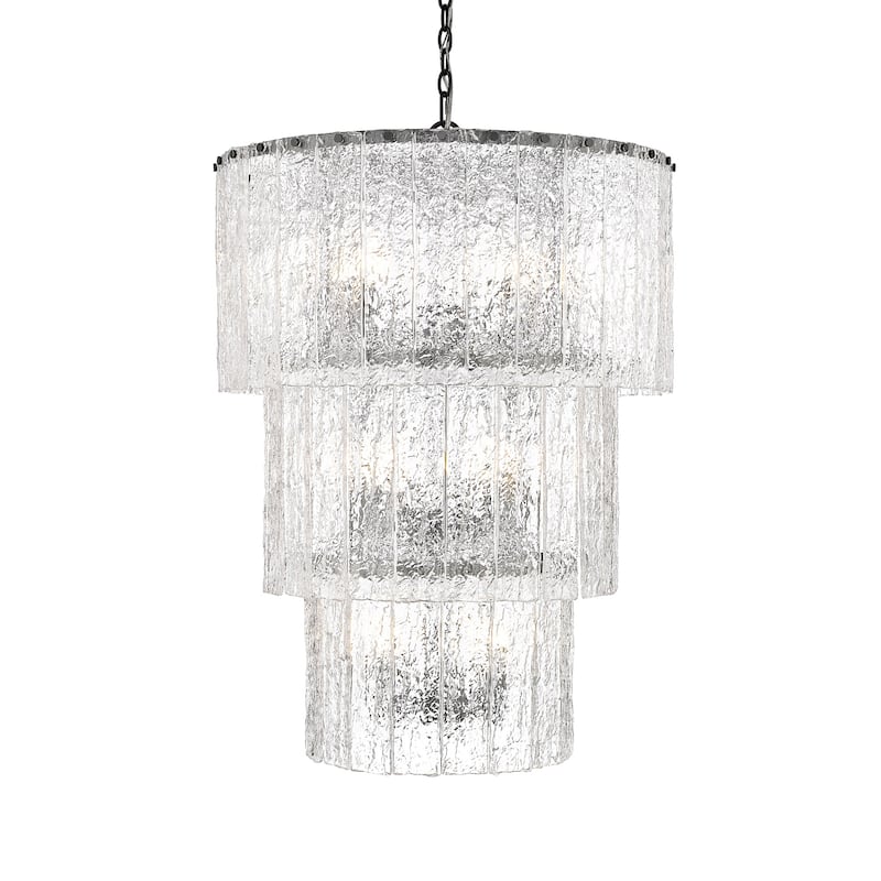 Z-Lite 1943-36 Glacier 12 Light 28" Wide Waterfall Chandelier - Matte Black