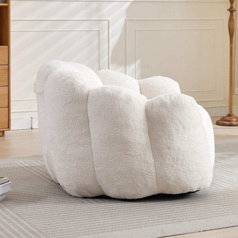 Lotus Type Compression Lazy Sofa Oversized Bean Bag Sofa Accent Chair for Adults with Pull Strap and Non-slip Base, Easily Moved