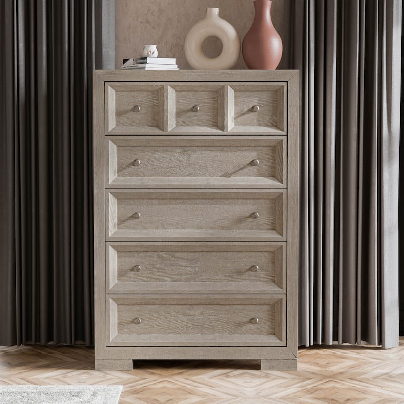 Furniture of America Durem Modern Classic Wood 5-Drawer Chest - Tawny