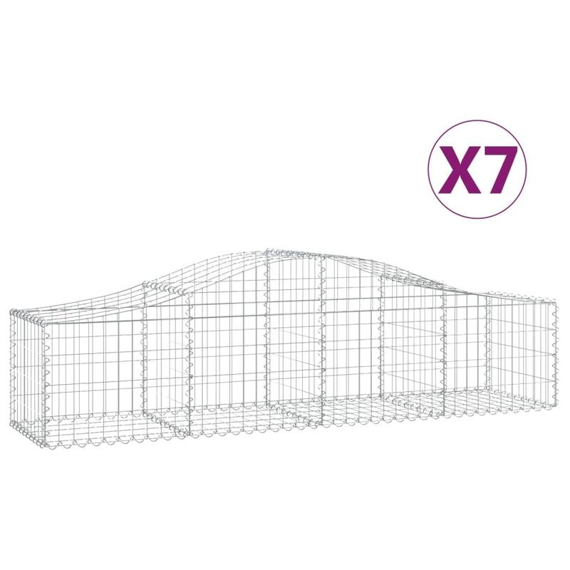 vidaXL Gabion Basket Arched Gabion Basket Planter for Flower Galvanized Iron - 78.7 x 78.7 x 23.6 inch