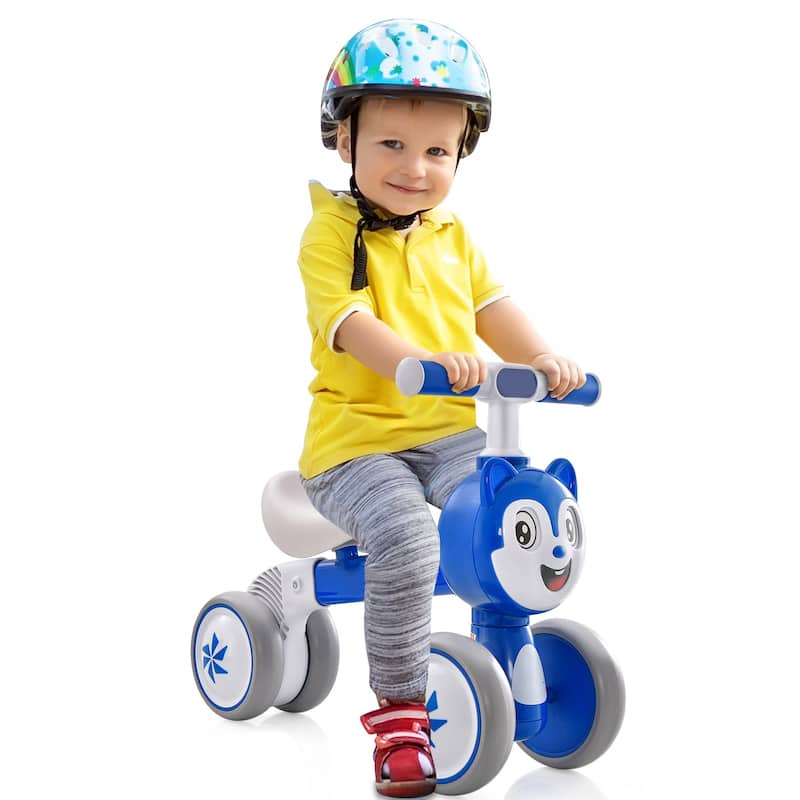 2-in-1 Blue Toddler Balance Bike with Carbon Steel Frame for Ages 10-36 Months Smooth Ride - 22" x 10.5" x 16" (L x W x H)