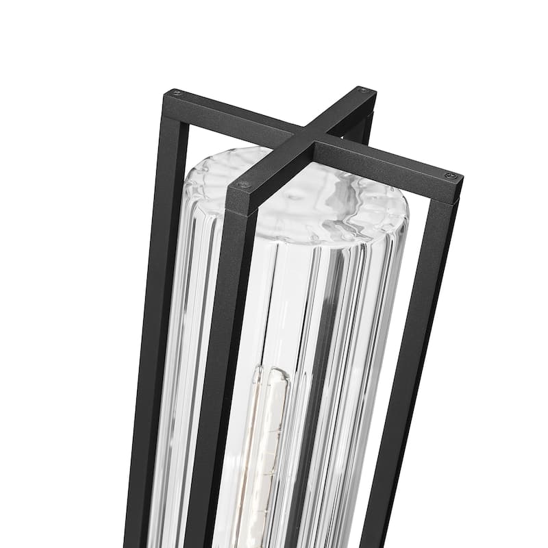 Aura 1 Light Outdoor Post Mount Fixture in Black