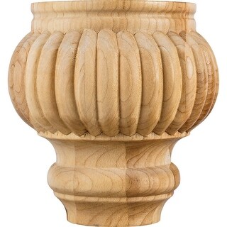 Hardware Resources Bun Foot with Reed Styling, 4-1/2"H x 4-1/2"D