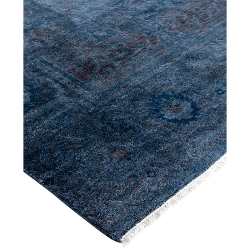 Overdyed One-of-a-Kind Hand-Knotted Area Rug - Blue - 6' 1" x 9' 4"