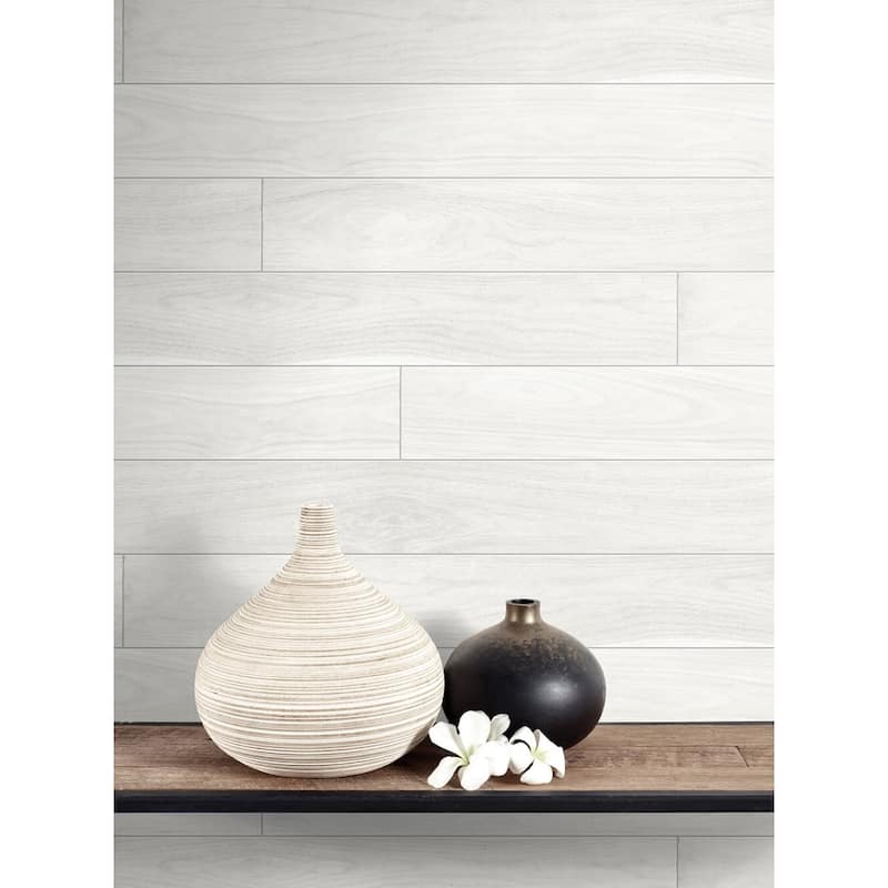 NextWall Teak Plank Peel and Stick Unpasted Wallpaper