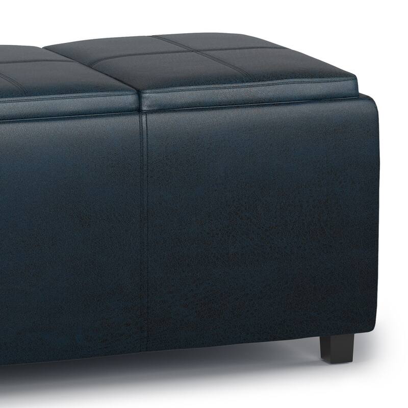 WYNDENHALL Franklin 42-in. Wide Contemporary Rectangular Storage Ottoman