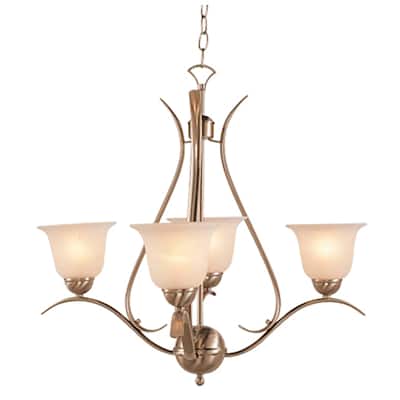 Trans Globe Aspen 4 Light Chandelier in Brushed Nickel