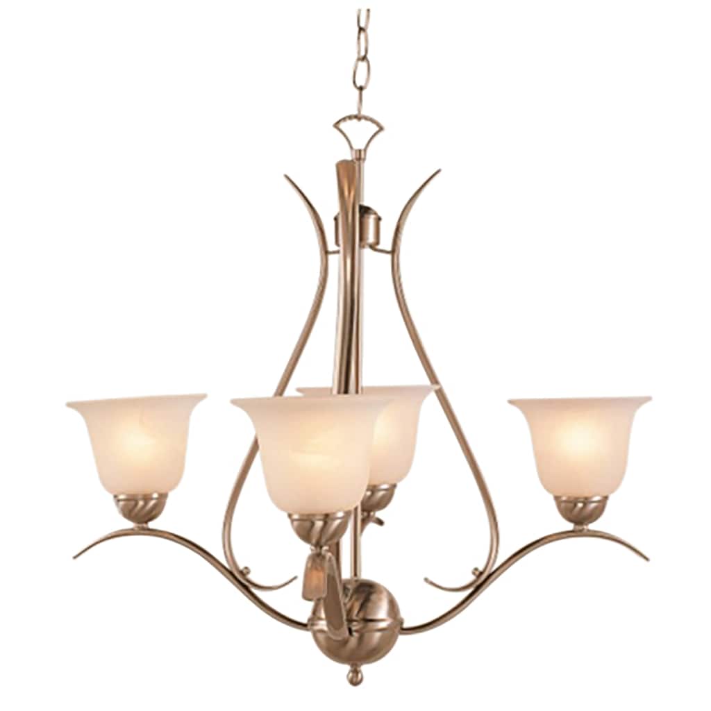 Trans Globe Aspen 4 Light Chandelier in Brushed Nickel