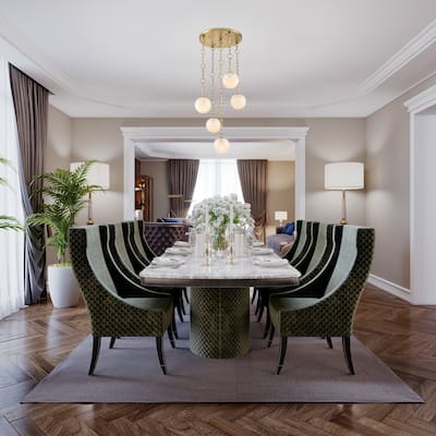 Wine Flower 5-Light Brushed Gold Glam Statement Chandelier for Foyers and Entryways - 24.5