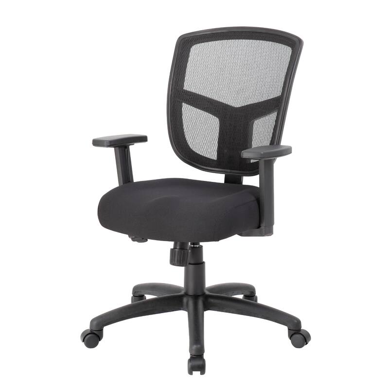 Oyo Swivel Task Chair, Black Mesh, Synchro-Tilt, 5 Caster Wheels