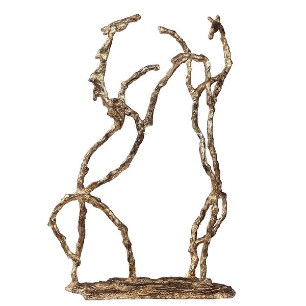 14" Gold Metal Horse Sculpture - N/A