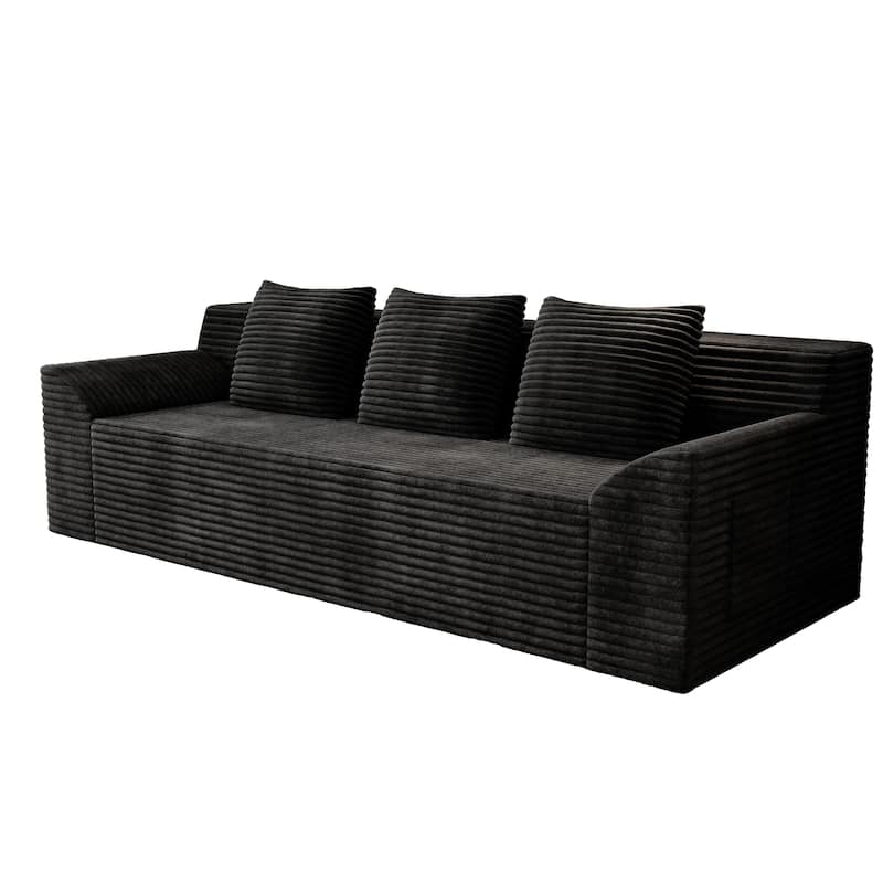 71" 3-Seater Corduroy Sofa with Deep Seat Design, Ready-to-Use for Living Room, Bedroom & Office
