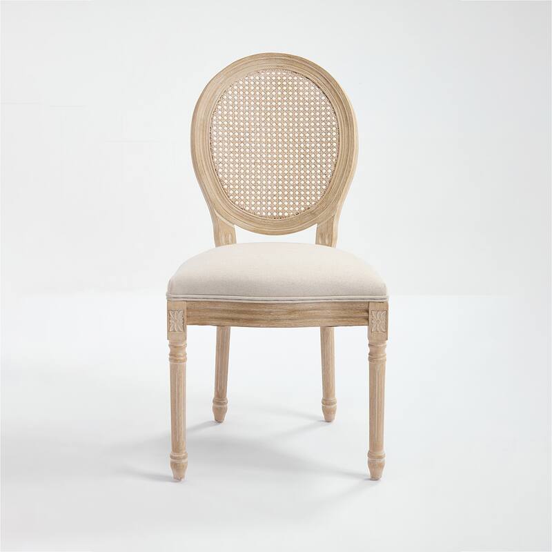 2PCS Rattan Wood Dining Chair