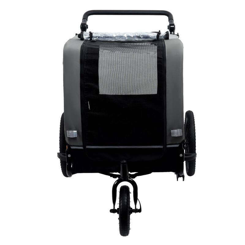 2-In-1 Bike Trailer & Push Cart For Pets-All-Terrain Wheels,Quick Release Wheel,Internal Leash,Holds Pets Up To 88 Lbs