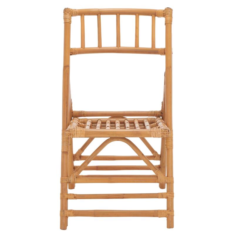 SAFAVIEH Maja Black Rattan Folding Accent Chair Set of 2 (Fully Assembled) - 19Wx28Dx35H