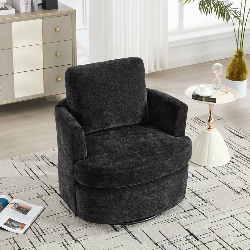 Swivel Chair:Metal 360 Degree Rotating Chassis,Chenille Fabric