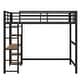 preview thumbnail 4 of 10, Full Size Loft Bed with Desk and Shelves, Black