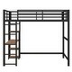 preview thumbnail 4 of 10, Full Size Metal Loft Bed with Built-in Desk and Storage Shelves, BlackShort Title: