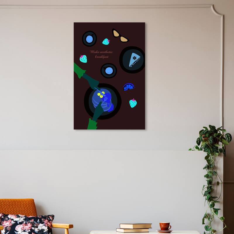 Wynwood Studio Canvas Food and Cuisine Aesthetic Breakfast Blue and Light Blue Modern & Contemporary Wall Art Canvas Print - 30 x 20