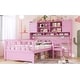 preview thumbnail 16 of 52, 3 Color Multifunctional Wood Platform Bed with Bookshelf and Built-in Desk and Matching Chair