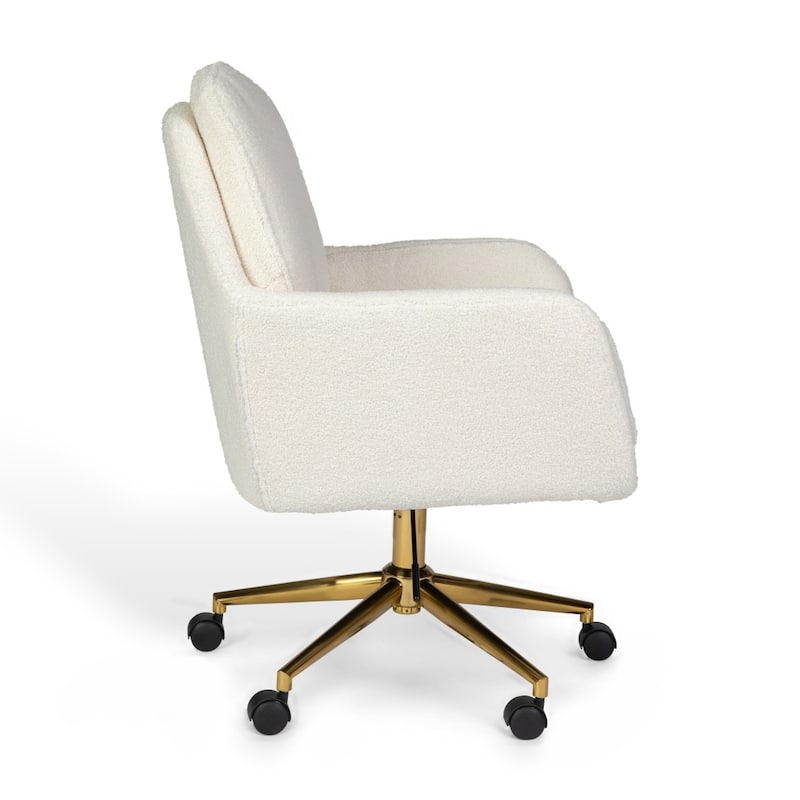 Martha Stewart Upholstered Swivel Home Office Chair with Double Cushions - 26.75"W x 29.25"D x 35" - 38.25"H