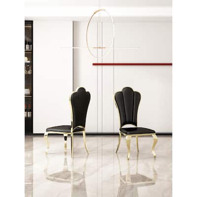 Modern Leatherette Dining Chairs Set Of 2
