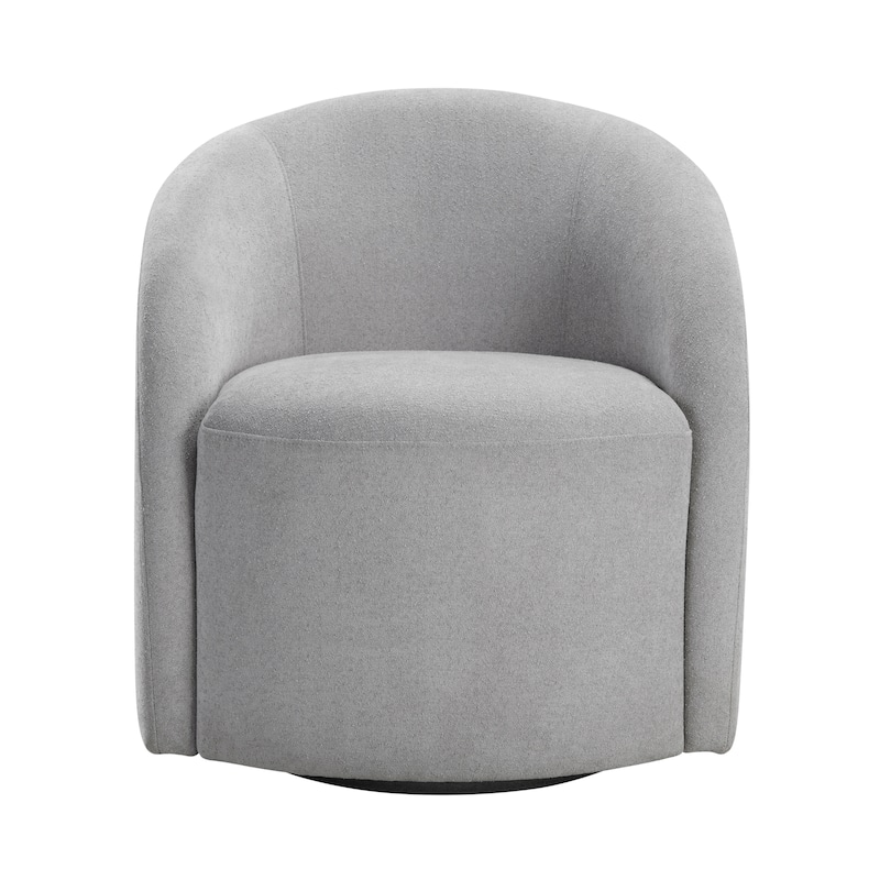 Tapestry 28.5" Boucle Swivel Chair - 360-Degree Metal Swivel Base
