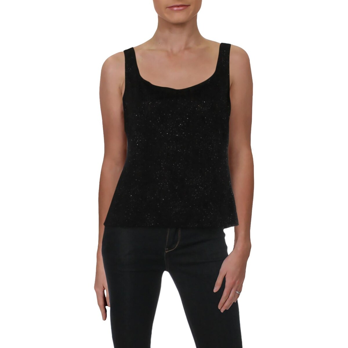 Shop Alex Evenings Womens Petites Tank Top Knit Glitter Pl On