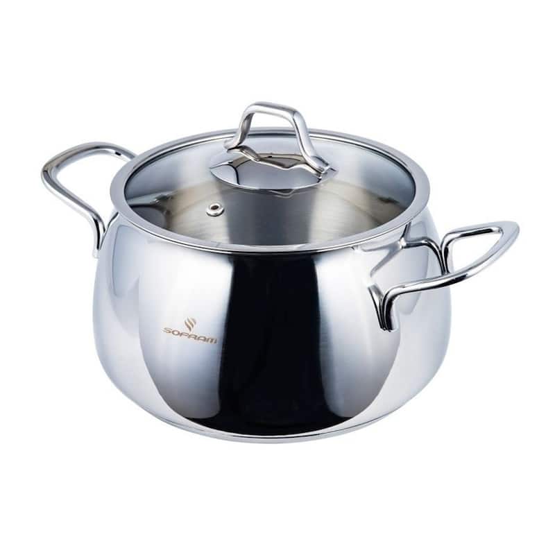 Sofram 18/10 Stainless Steel Deep Casserole w/ Glass Lid