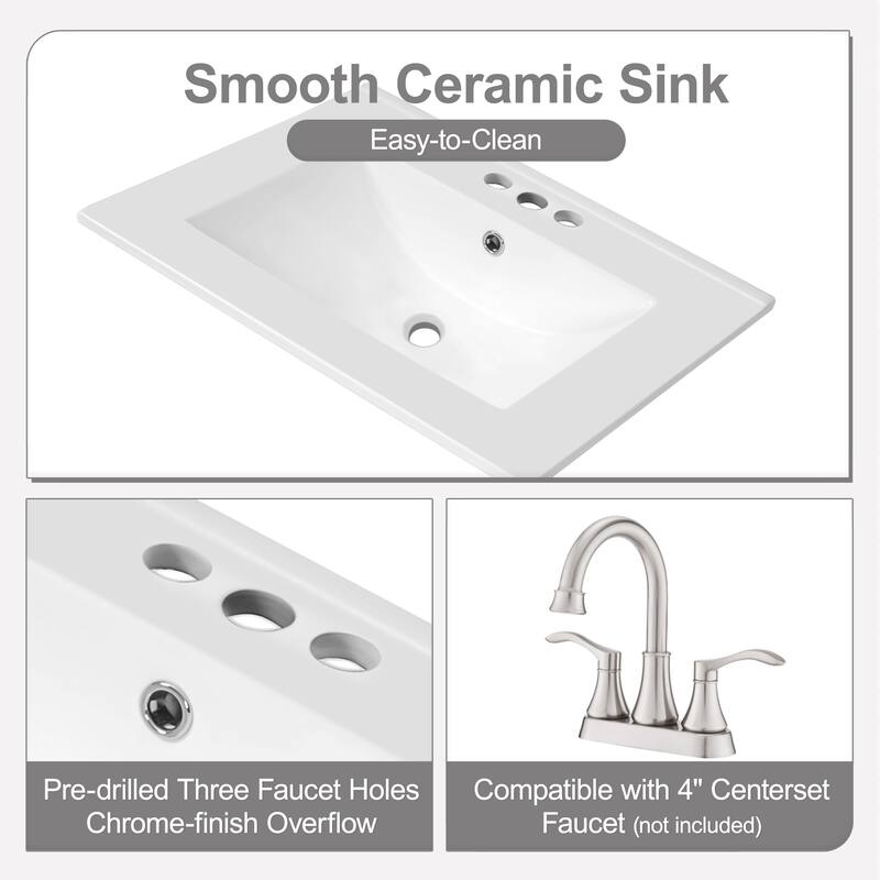 Christopher Knight Home 24" Bathroom Vanity Cabinet Set with Sink Combo