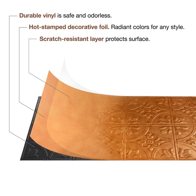 FASÄDE Cyclone Decorative Vinyl 2ft x 2ft Glue Up Ceiling Panel in Gloss White 5 Pack