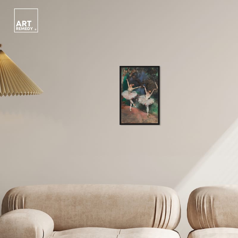 Art Remedy Classical Ballerinas Framed Impressionism 1 Piece Canvas Wall Art /Monet And Van Gogh Inspired Art