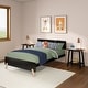 preview thumbnail 21 of 32, Mid-Century Modern Full-Size Panel Bed Blonde/Black