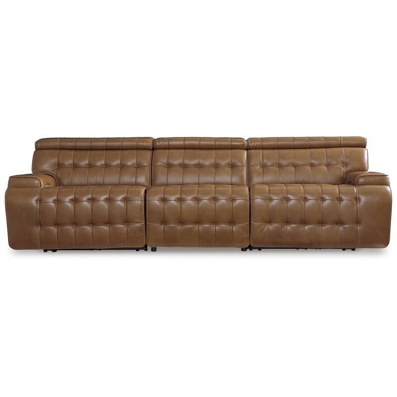 Signature Design by Ashley Temmpton Brown 3-Piece Power Reclining Sectional Sofa - 118"W x 44"D x 34"H