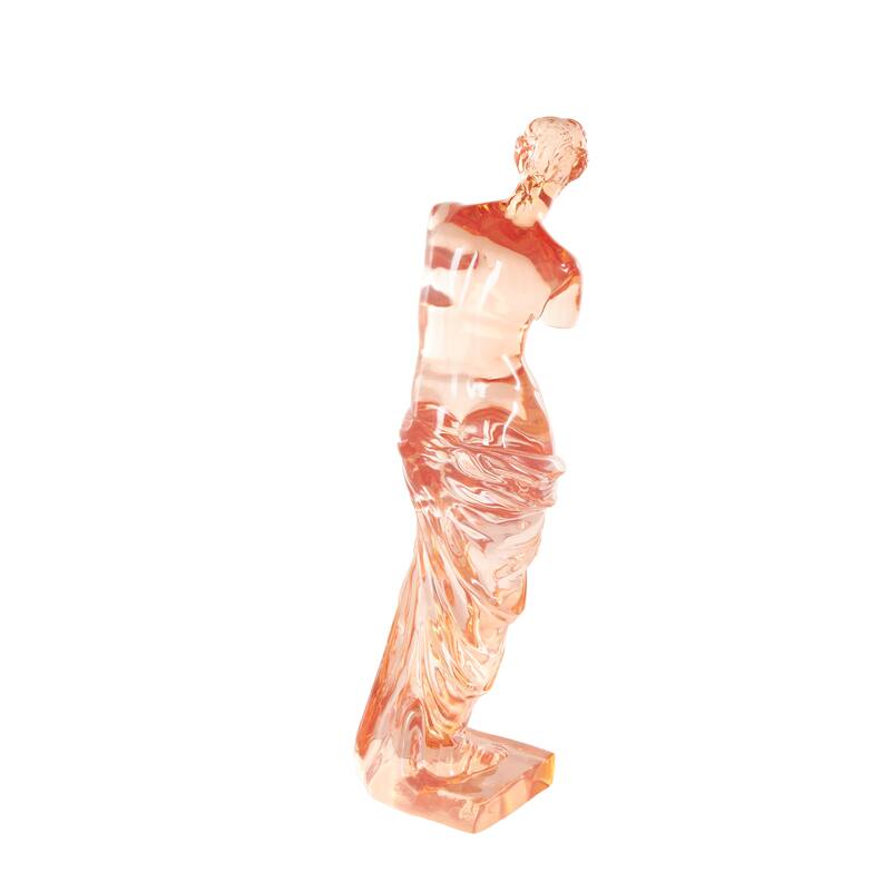 Light Blue, Orange or Green Resin Tinted Woman Decorative Sculpture