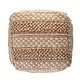 preview thumbnail 6 of 4, Natural Jute Checkered Pouf