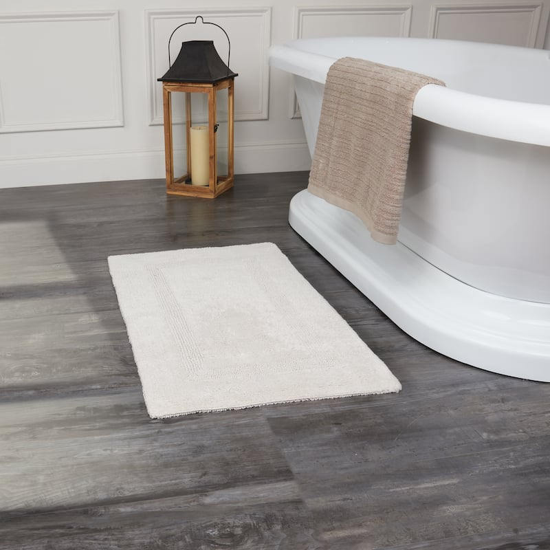 Fabstyles Basix Soft & Absorbent Reversible Cotton Bath Rug - 20 x 32 - Taupe