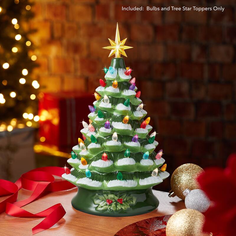 Ceramic Christmas Tree Replacement Lights 108 Bulbs and 3 Stars
