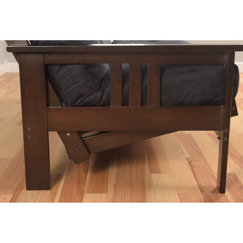 Somette Beli Mont Espresso Finish Hardwood Storage Drawer Futon Set