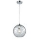 preview thumbnail 1 of 3, Atlas Lighting Watersphere Mid Century Modern Textured Orb Pendant Light for Kitchen Island or Above Dining Table - 10 in. Wide Clear Glass