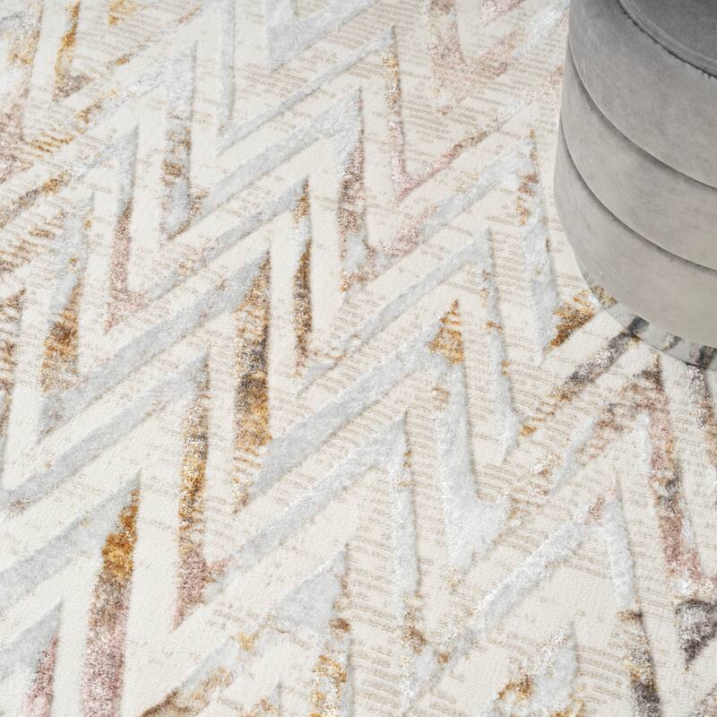 Nourison Glam Indoor Multicolored Chevron Area Rug