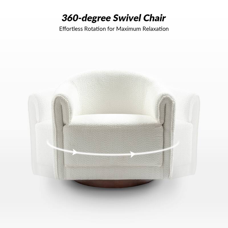 Jeffrey Transitional Comfortable Upholstered Swivel Chair by HULALA HOME