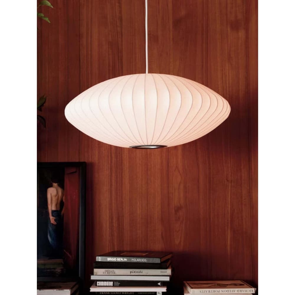 Nelson Pendant White Bubble Light Large Size (reproduction) (32") - 32"Ø