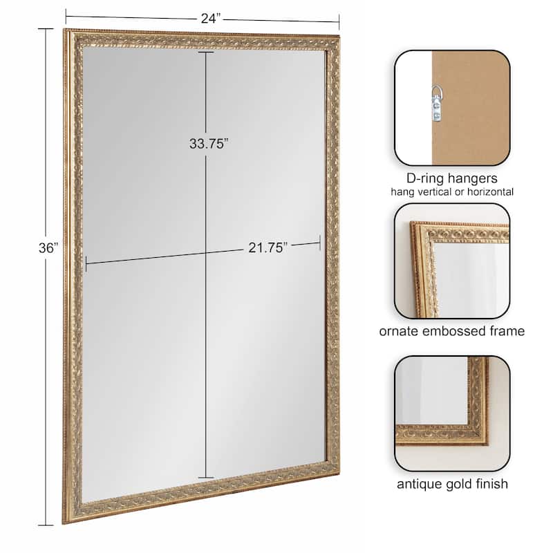 Kate and Laurel Johann Rectangle Wall Mirror