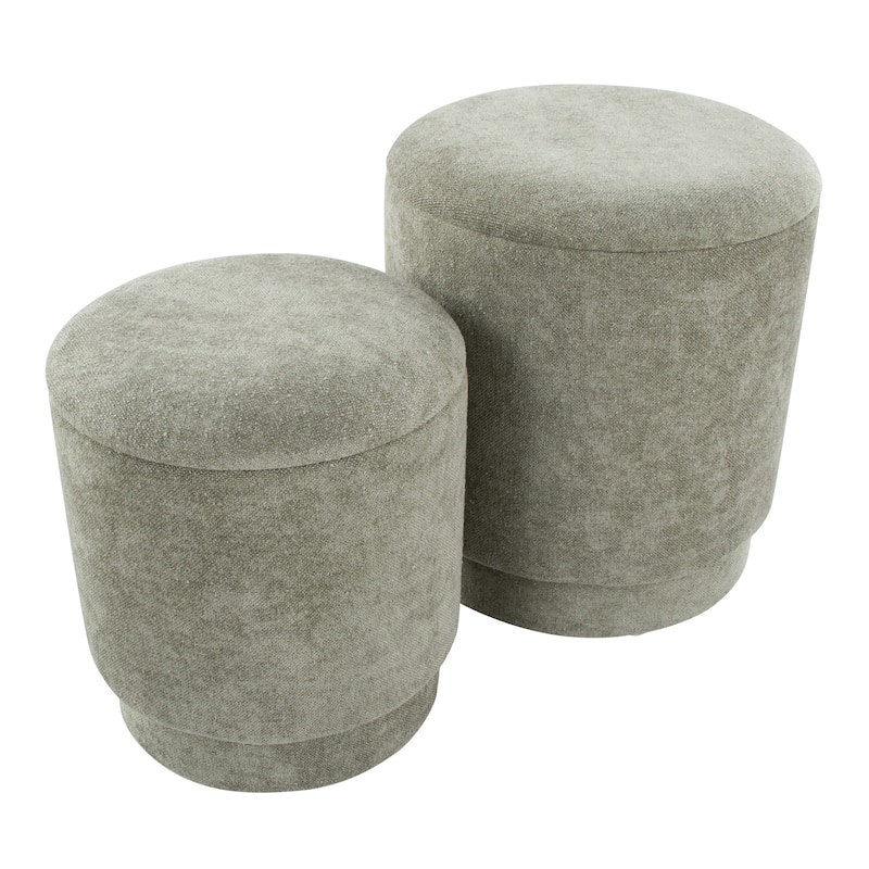 Marla Upholstered Contemporary Ottoman Set in Fabric by LumiSource