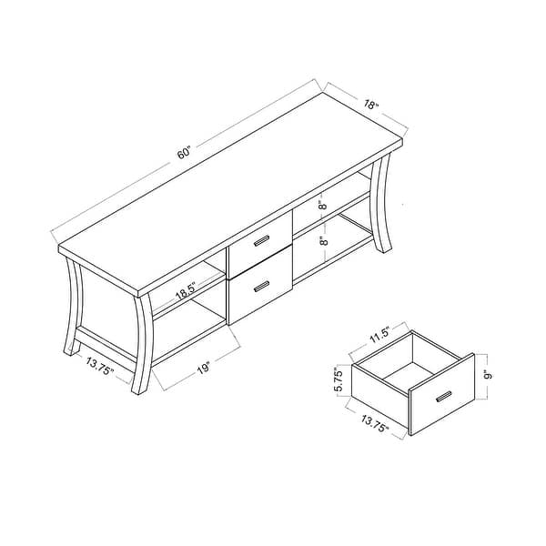 72″ Herringbone Mini-Fridge Console w/ Drawers