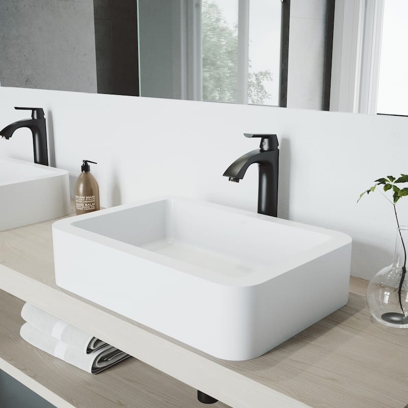VIGO Linus 12" H Single Handle Single Hole Bathroom Vessel Faucet