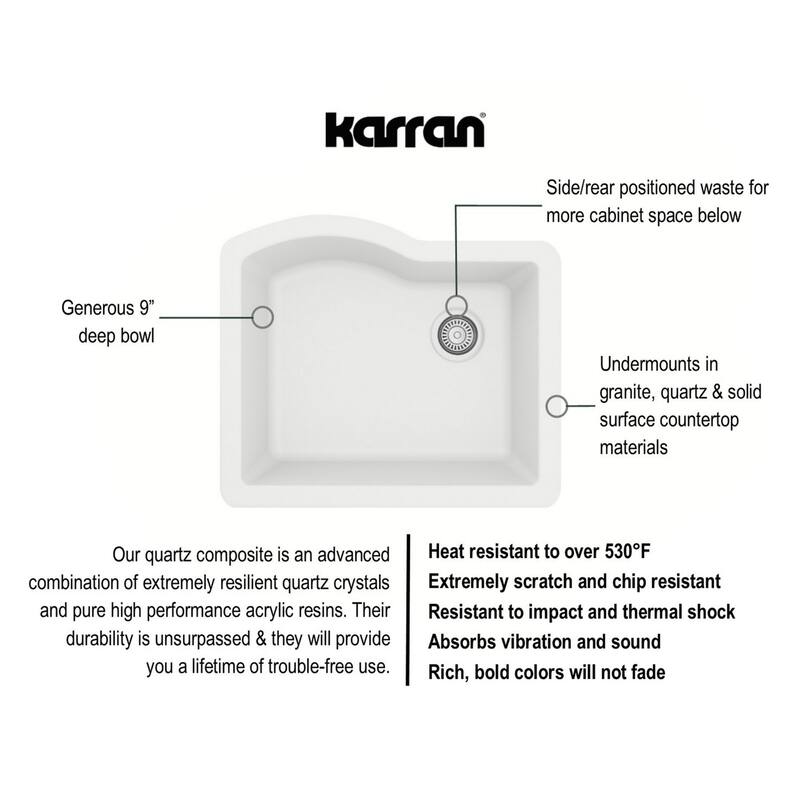 Karran Undermount Quartz Single Bowl Kitchen Sink