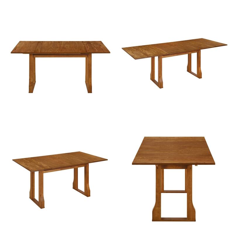 6 Piece Extendable Dining Table Set w/ 4 Upholstered Dining Chairs and Bench