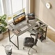 preview thumbnail 95 of 113, Small L Shaped Desk with Storage Shelves Corner Computer Desk